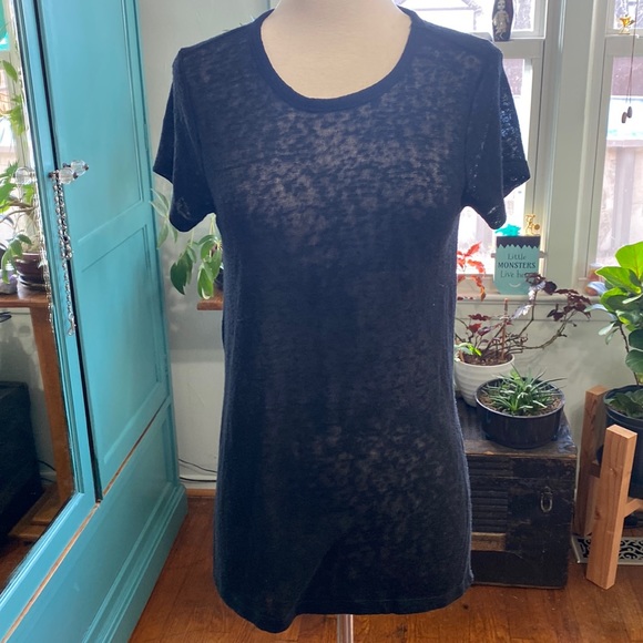 NWOT Black shirt-sleeved tunic top size XS - Picture 1 of 3